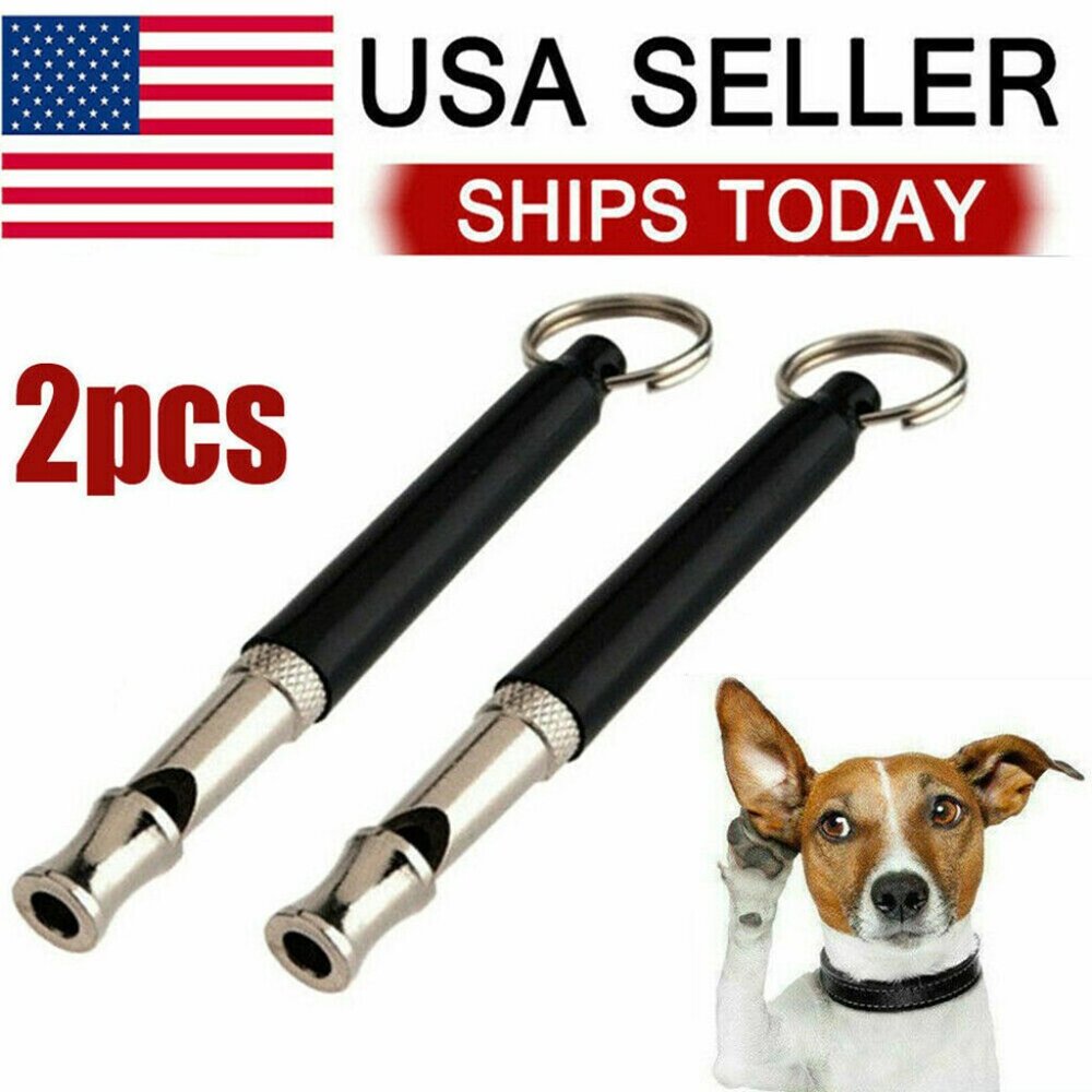NEW (2-PACK) DOGGY CANINE TRAINING WHISTLES ULTRASONIC SOUND ADJUSTABLE CONTROL